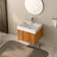 Meuble-lavabo mural de 24 po avec lavabo, armoire de salle de bain flottante murale avec contreplaqué intégré