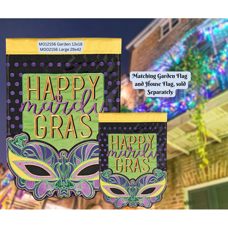 Drapeau de maison Masque de Mardi gras à pois
