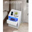 Bedside Table Set of 2 with LED Light, Bedside Cabinet with Charging Station, 1 Storage Drawer Nightstand for Bedroom, Living Room, 2 USB Port, 2 Outlets, Open Compartment-1881702699