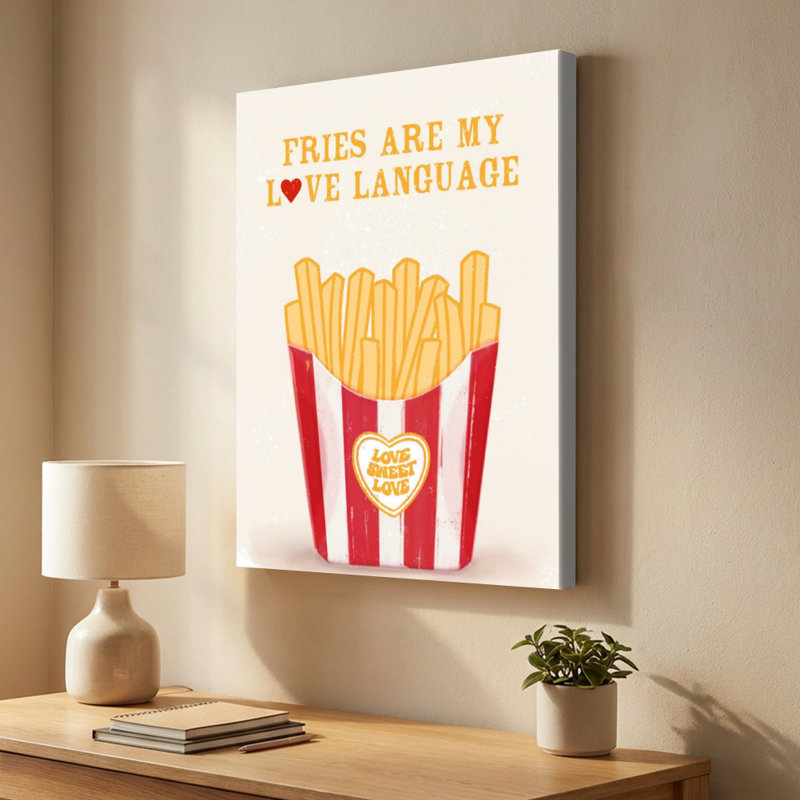 Art mural sur toile, "Fries in a red"