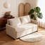 Two-Seater Sofa Bed with Solid Wood Arms and Storage, Beige Pull-Out Sleeper Fast Dispatch From UK Warehouse – Dispatched Within 2 Days