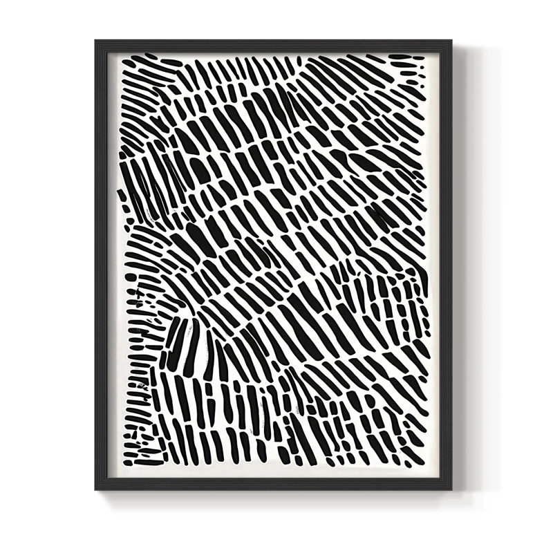 Abstrait, impression encadrée Cxxvii - prêt à être accroché, H 10 po x P 8 po, Noir