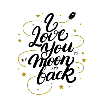 " Stellar Love Typography Canvas " Graphic Art Print