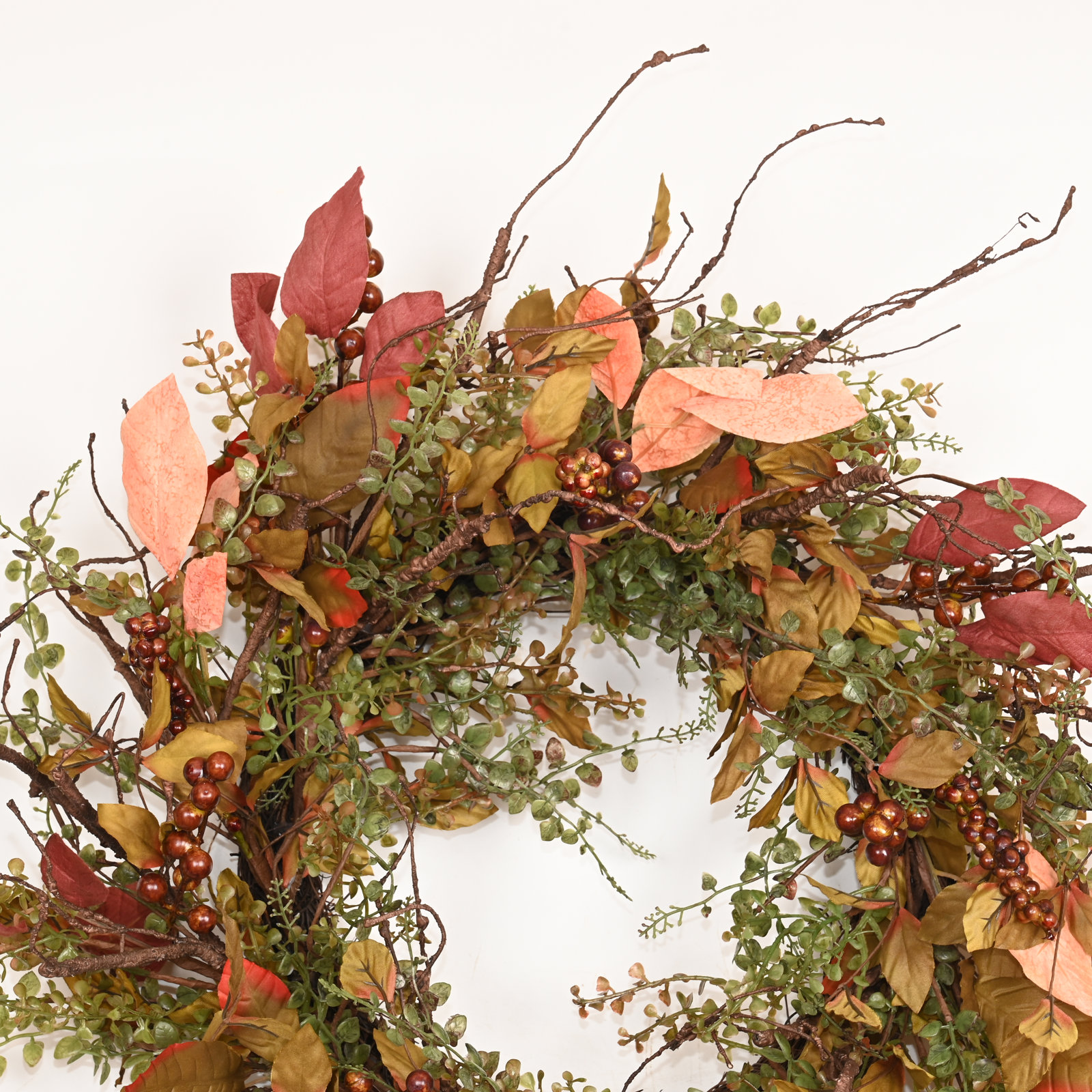 24" Handcrafted Maple, Berry Thanksgiving Wreath