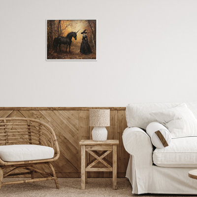 Witch & Black Unicorn Framed Giclee, design by Arlington Prints