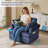 Swivel Corduroy Barrel Chair Accent Chair with Turntable and Side Storage Pocket for Living Room-487440299