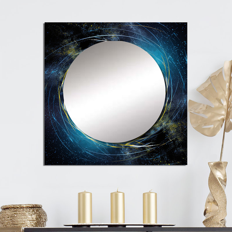 Miroir mural de salon Space Space Orbiting A Black Hole IV, 23 po x 23 po