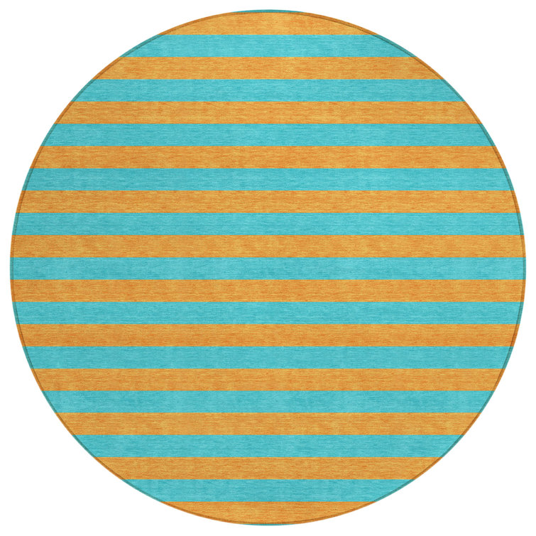 Abdulkarim Striped Machine Washable Area Rug