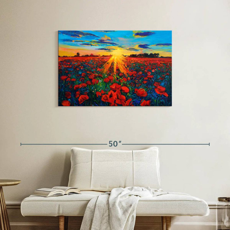 Alvord Poppy Field Golden Hour, H 24 po x l 36 po