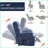 Recliners, Oversized Power Lift Chair with Dual Motor, Heat Massage, 350 LBS Capacity | Blue | Chenille-381325185