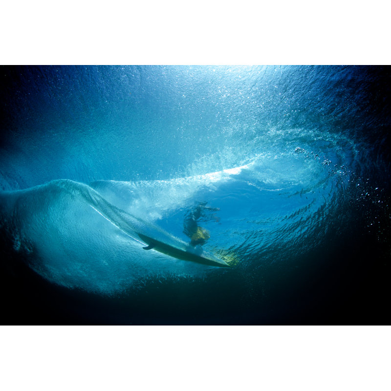 Underwater View of Longboard Surfer on a Wave by Richinpit, 32" H x 48" W
