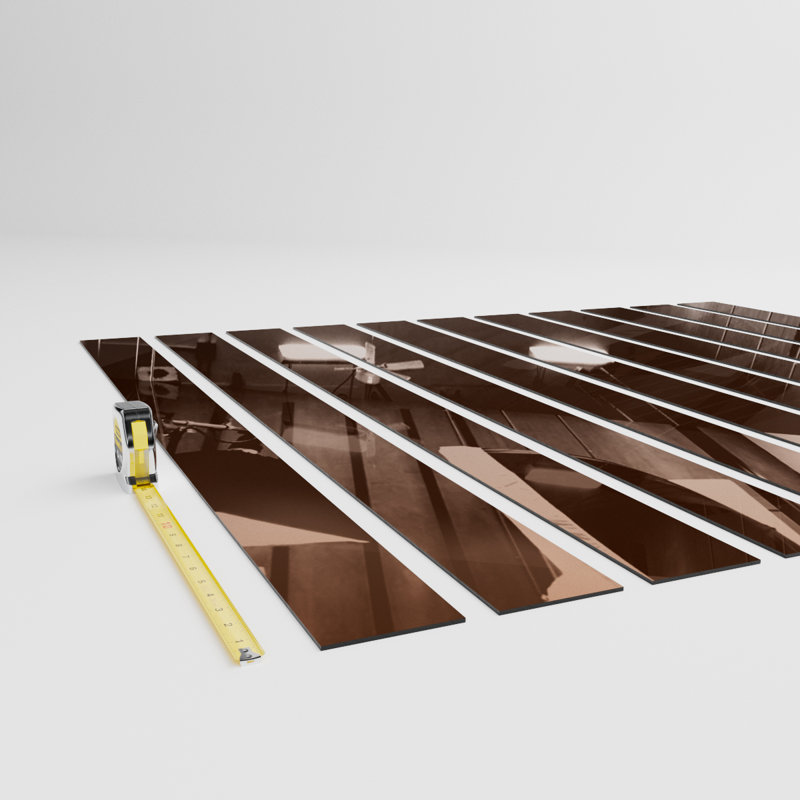 Ensemble de panneaux muraux réglables Designer Series, H 47 po x T 1/8 po, lattes 4 po, Miroir de bronze, Designer Series