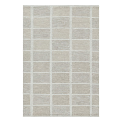 Rug & Kilim's Scandinavian Style Rug In Taupe And Beige With Geometric Pattern