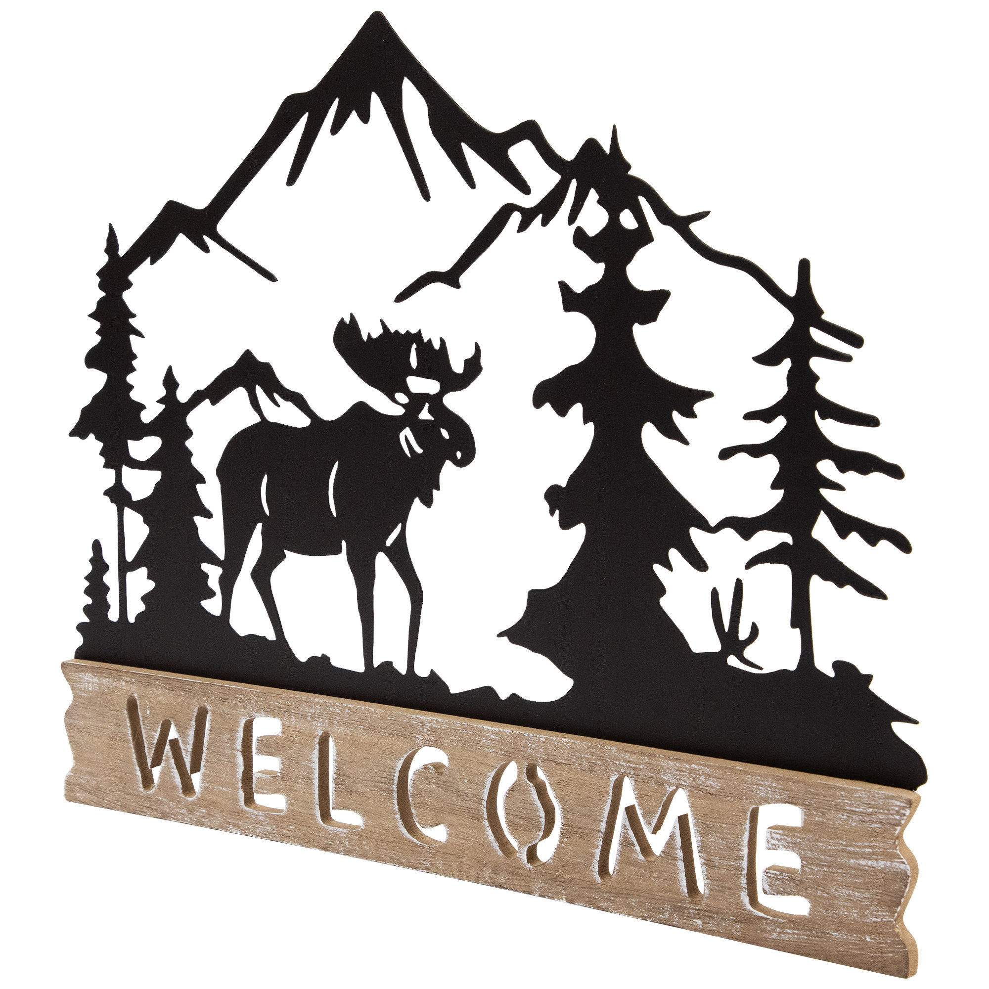 Northlight Seasonal Welcome Moose Wooden Wall Sign - 11.75