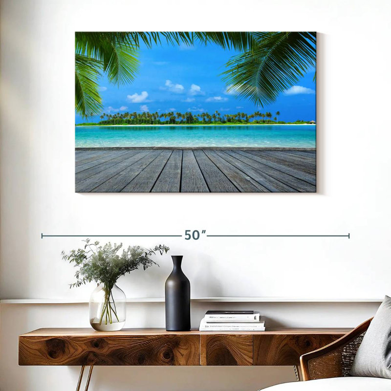 Gillard Maldives, paysage tropical, H 26 po x l 39 po