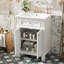 24'' Vintage Elegance Bathroom Cabinet with Soft Closing Doors and Adjustable Shelf, Bathroom Vanity with Ceramic Sink-130135091