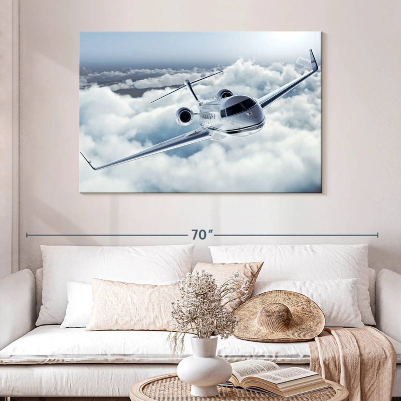 Mehar Flying Luxury Private Jet, 32" H x 48" W
