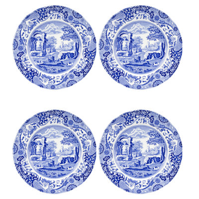 Assiette plate bleue Spode 10,5 po