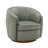 Modern Geniue Leather Swivel Barrel Chair-1219027506
