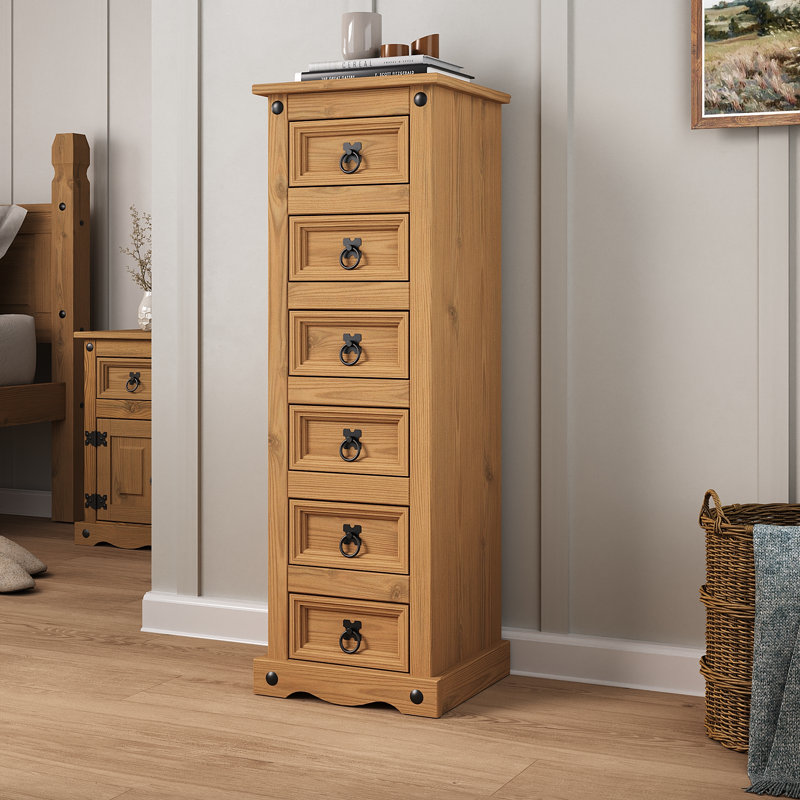 Solid Wood 35 cm W Chest of 6 Drawers