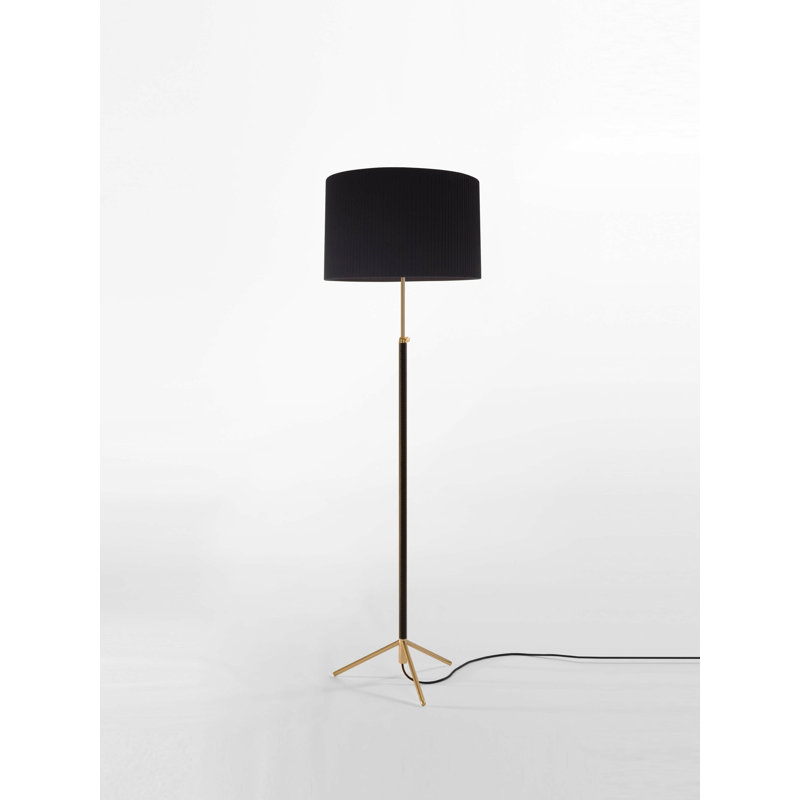  Pie de Salon Floor Lamp, Black, Polished Brass
