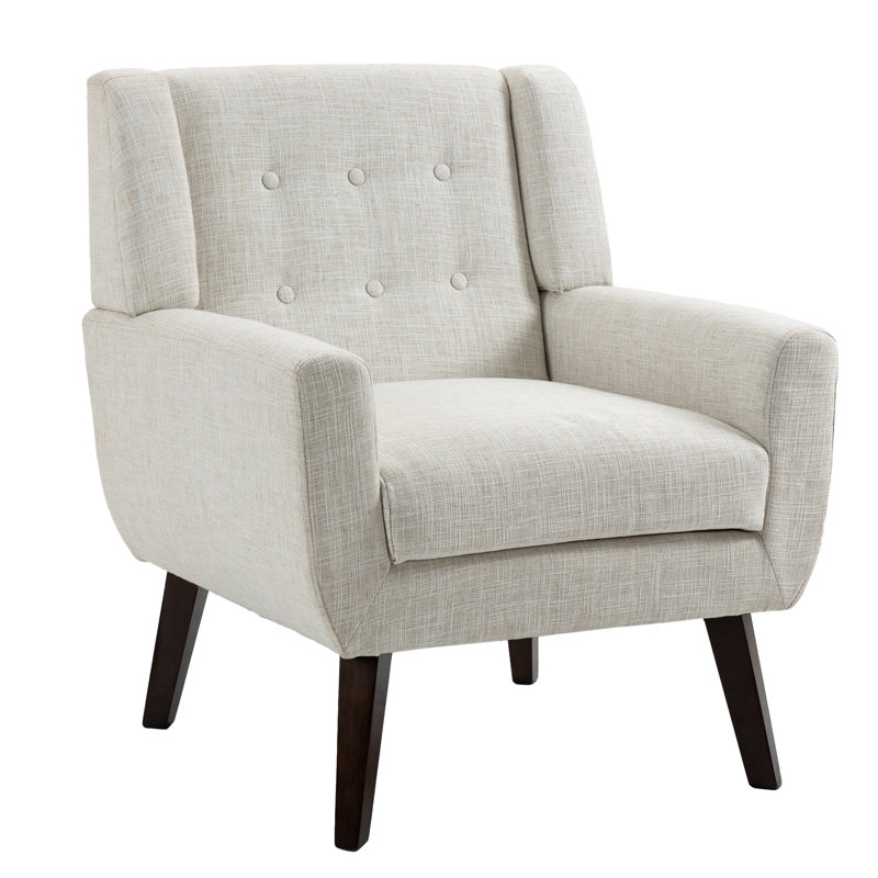Jaqueze 73.4 Cm Wide Tufted Armchair, Beige Linen Blend