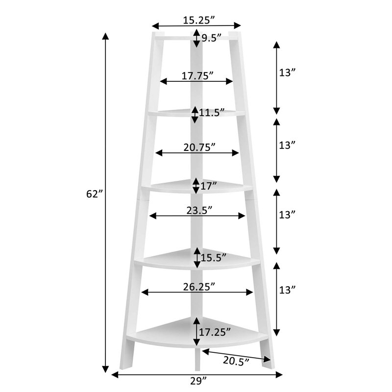 Haycraft Corner Bookcase, White
