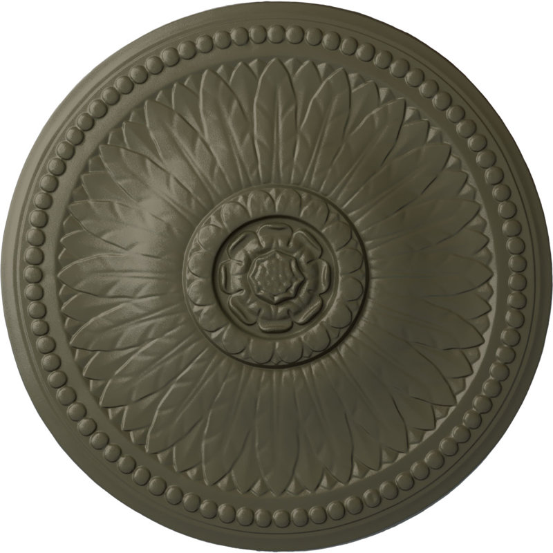 Endurathane Rose Ceiling Medallion, 18"OD x 3 1/2"ID x 1 1/2"P (Fits Canopies up to 7 1/4"), Hand-Painted Burnished Mahogany Crackle Finish