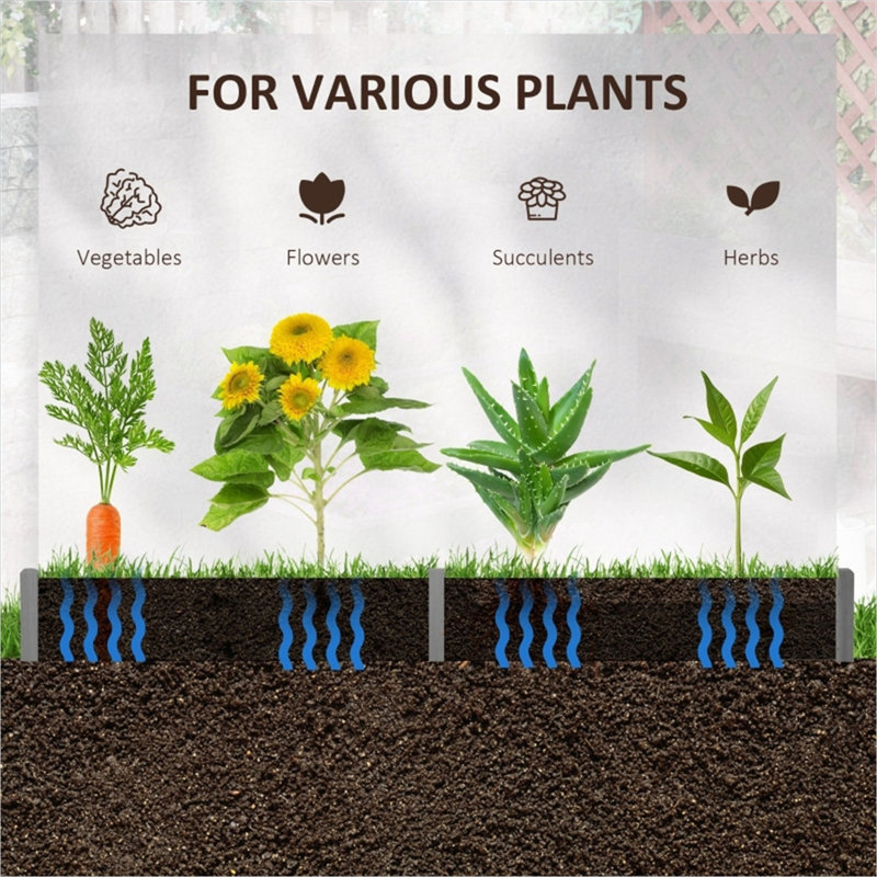 Jardinière hexagonale surélevée en bois gris neutre pour légumes et fleurs à racines profondes, montage sans outil