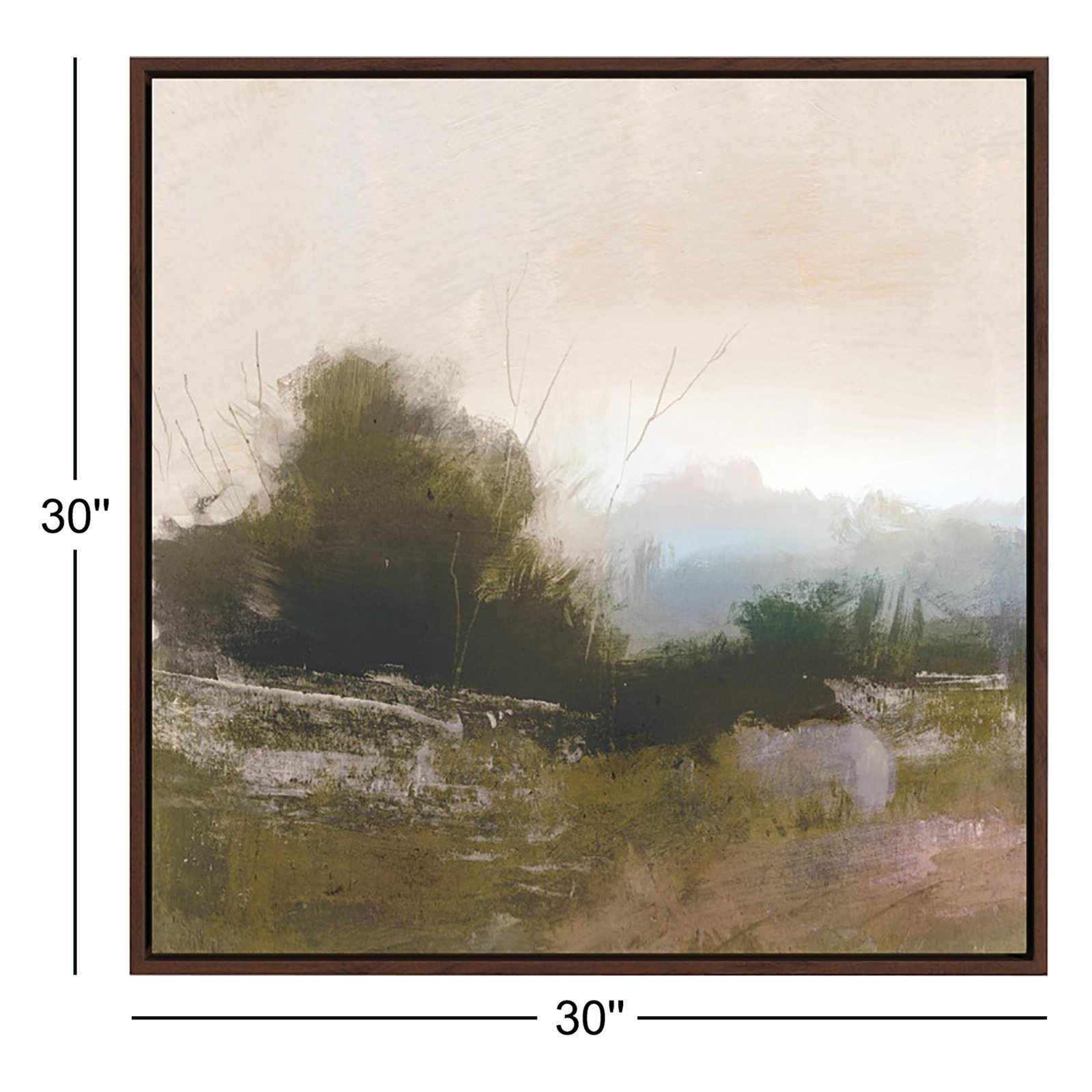 Spring Farm by Dan Hobday Art, No, Mahogany Framed Canvas, 30" H x 30" W x 2" D