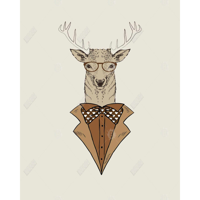 Deer With Brown Coat Print On Canvas