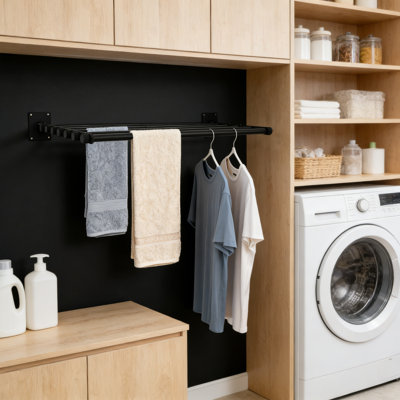 Wall Mounted Drying Rack,Collapsible Indoor Clothes Drying Rack