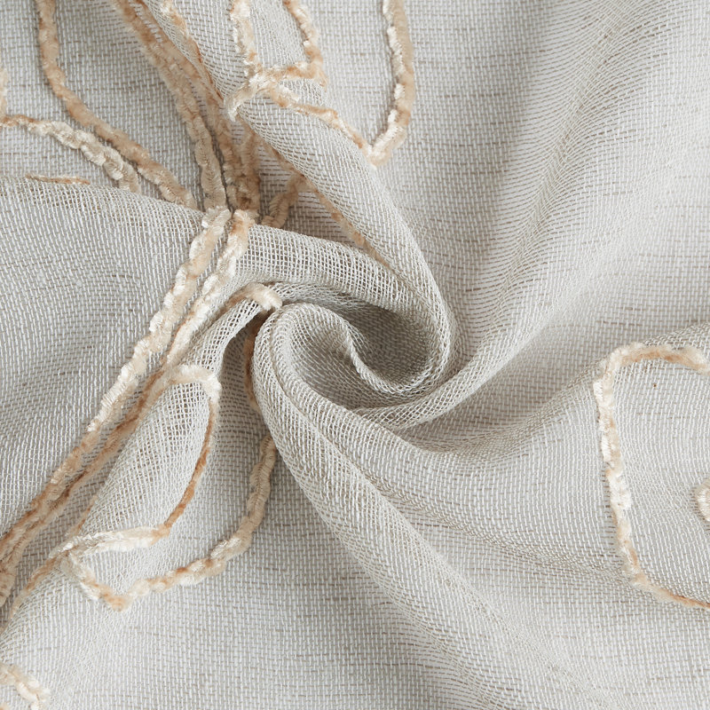 Carmella Semi Sheer Curtain Pair, Linen, 38" W x 84" L