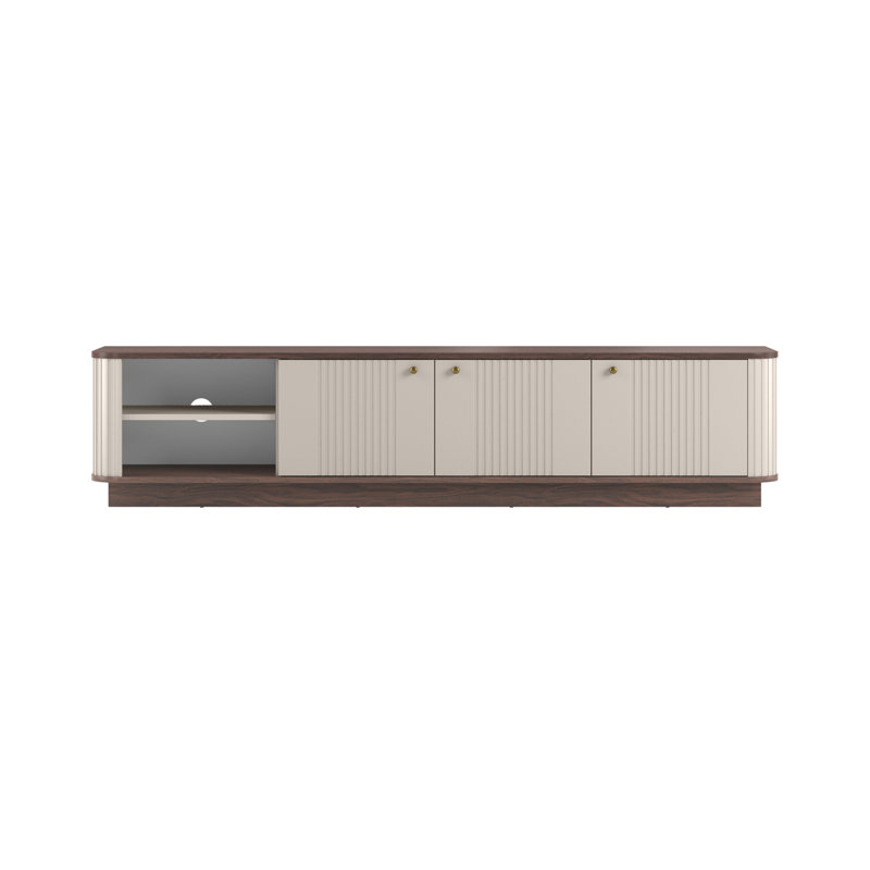 Vesper Unfinished TV Stand for TVs up to 55", Brown/Beige/Gold