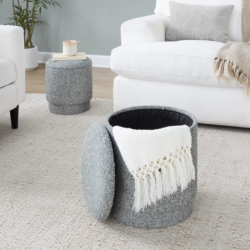 Repose-pieds avec rangement Carlesia, Mélange de polyester vert