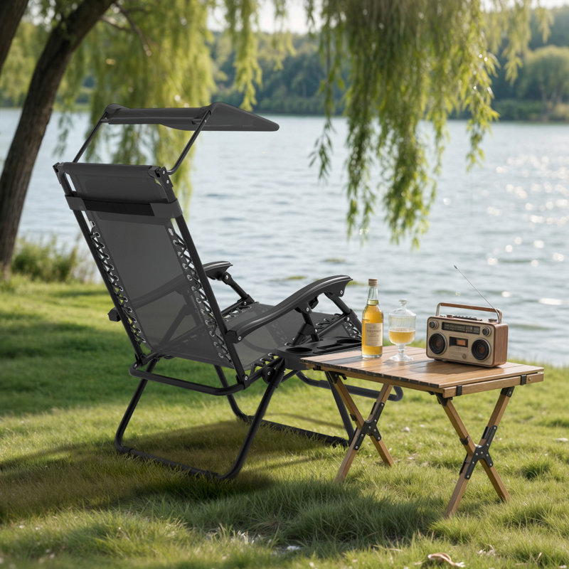 Appui-tête inclinable réglable avec capacité de 330 lb pour le patio extérieur ou la plage, Gris