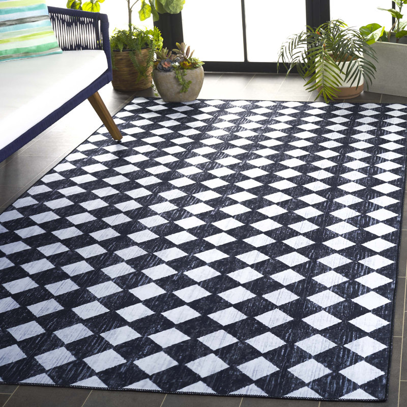 Tapis noir / ivoire Sant Clara 357, Rectangle de 5 pi x 8 pi