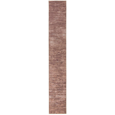 Tapis brun en chenille tissé à la machine Ikhasa