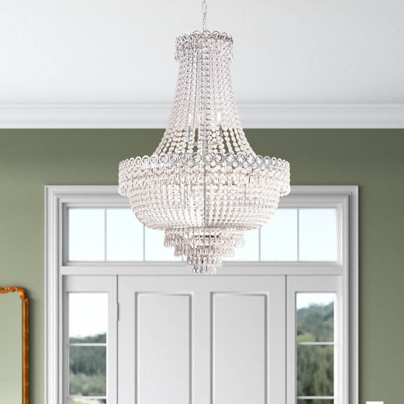 Stoltz 12 - Light Dimmable Empire Chandelier, 32" H x 24" W x 24" D, Chrome