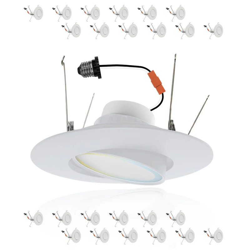 Ensemble d'éclairage encastré 6 "à DEL sélectionnable CCT Remodel, Blanc