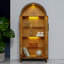 Armoire de rangement arquée avec lampe et cloisons en verre réglables-1853118080