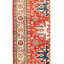Tapis rouge / ivoire / bleu noué à la main de haute qualité