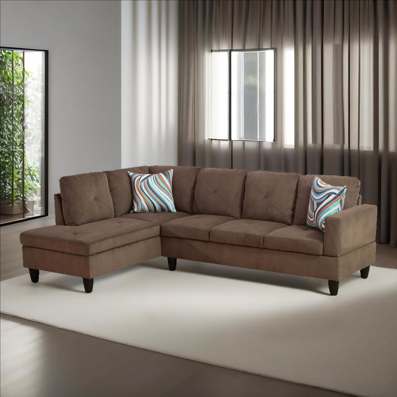 Ensemble de canapé modulaire en flanelle de 103 po 2 pièces avec méridienne 103 po Verona , Orienté à gauche (vu de face)