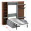 Lit escamotable avec armoire de rangement, tablettes ouvertes, façade de canapé et port USB pour un gain d'espace au sol.-1508675006