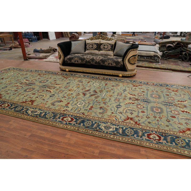 Handmade Wool Transitional Oushak Large Rug 8x20
