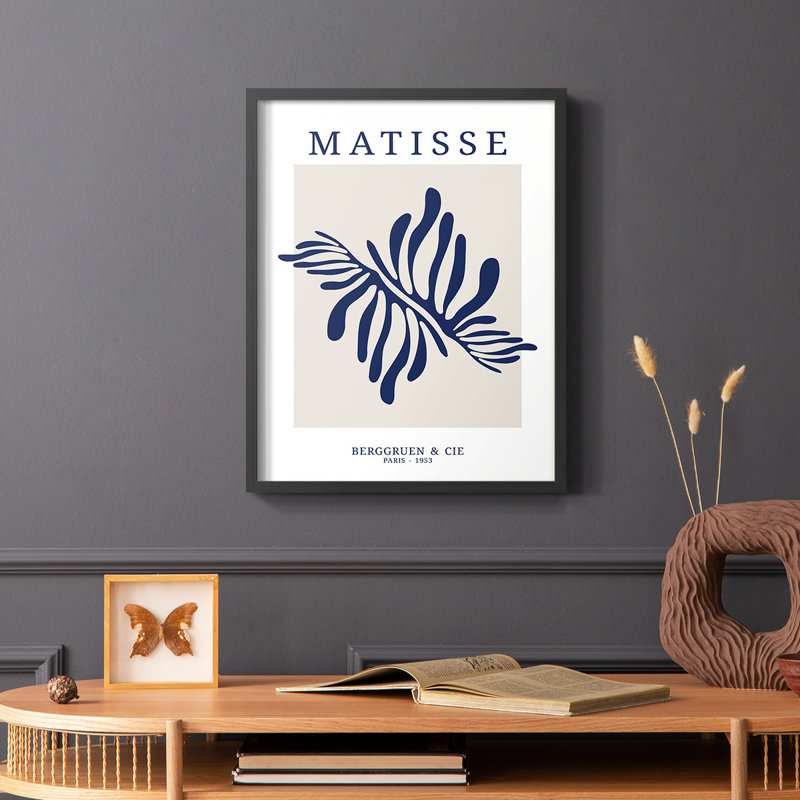 Matisse CDXI, reproduction encadrée - bois massif, H 14 po x l 11 po, Cadre simple noir
