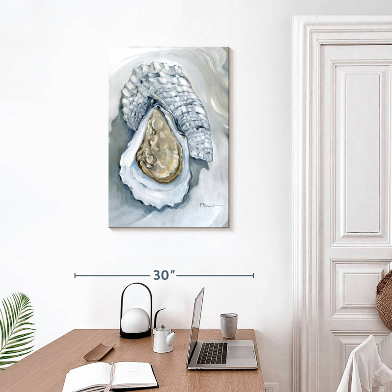 Brampt Oysters Close Up I White, 30" H x 20" W