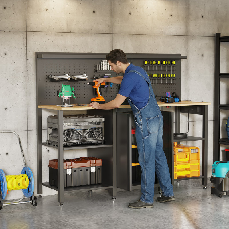 Workbench And Garage Cabinet Storage System