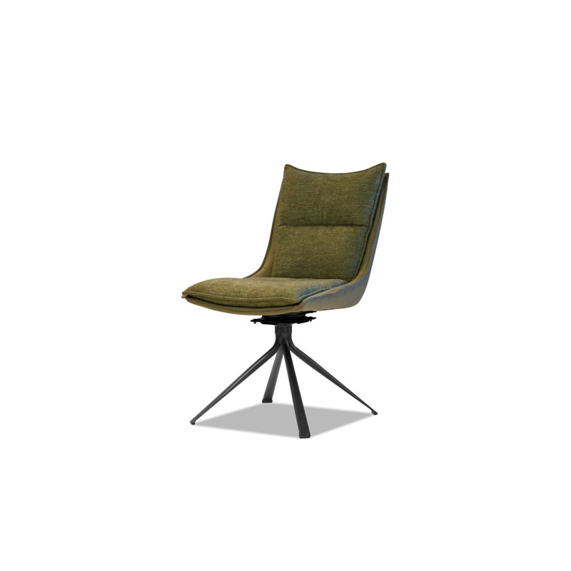 19.5'' H Tufted Upholstered Metal Side Chair, Green