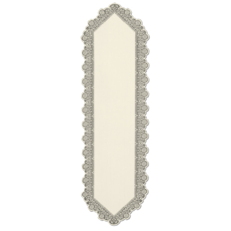 Mena Table Runner, 14" L x 30" W, Ecru